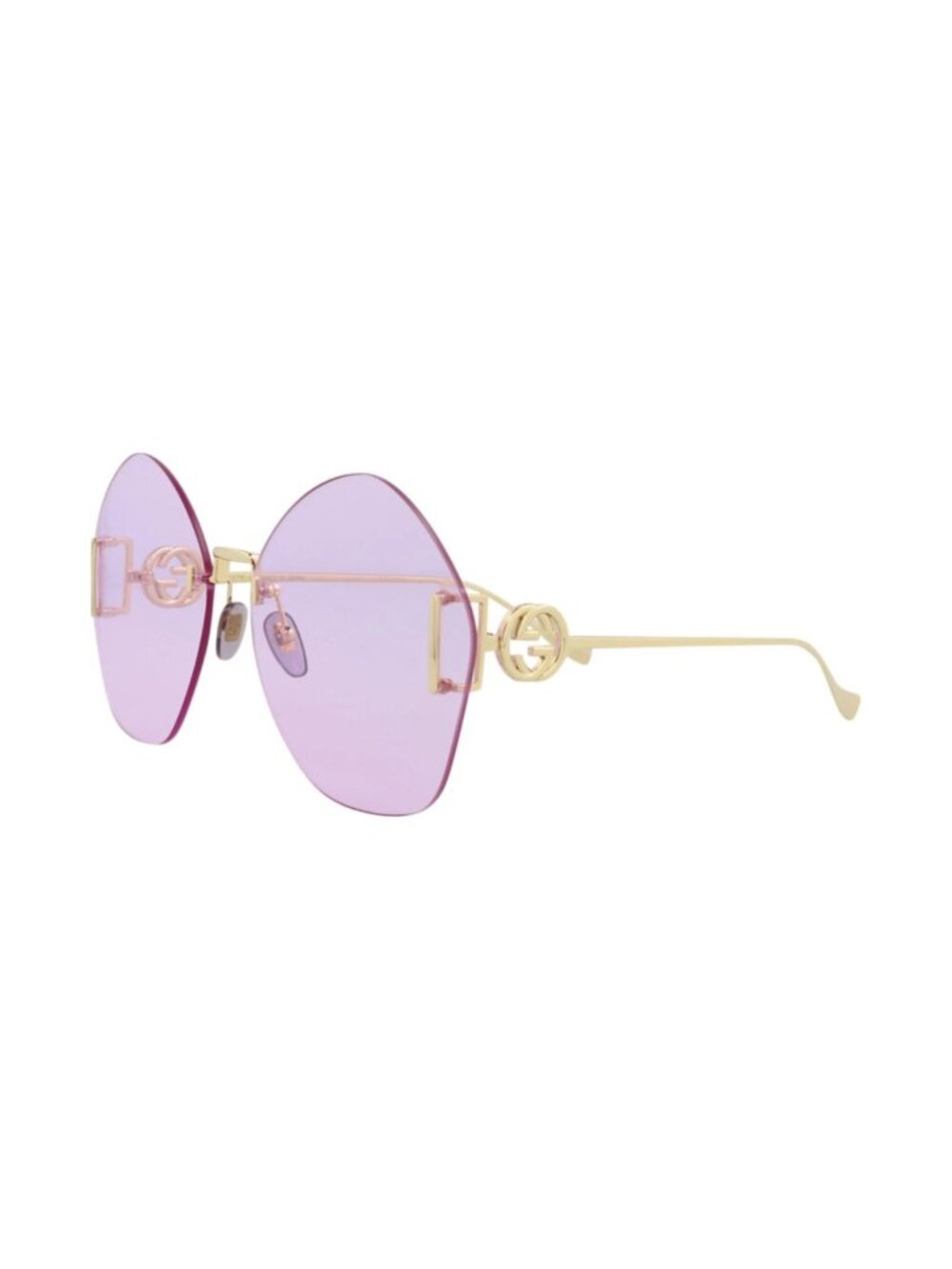 Gucci Womens Round/Oval GG1203S 001 65 Gold Gold Violet Fashion Designer Eyewear